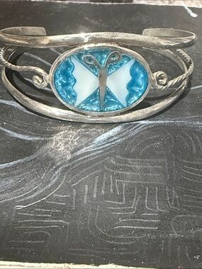 Butterfly Silver Cuff Bracelet